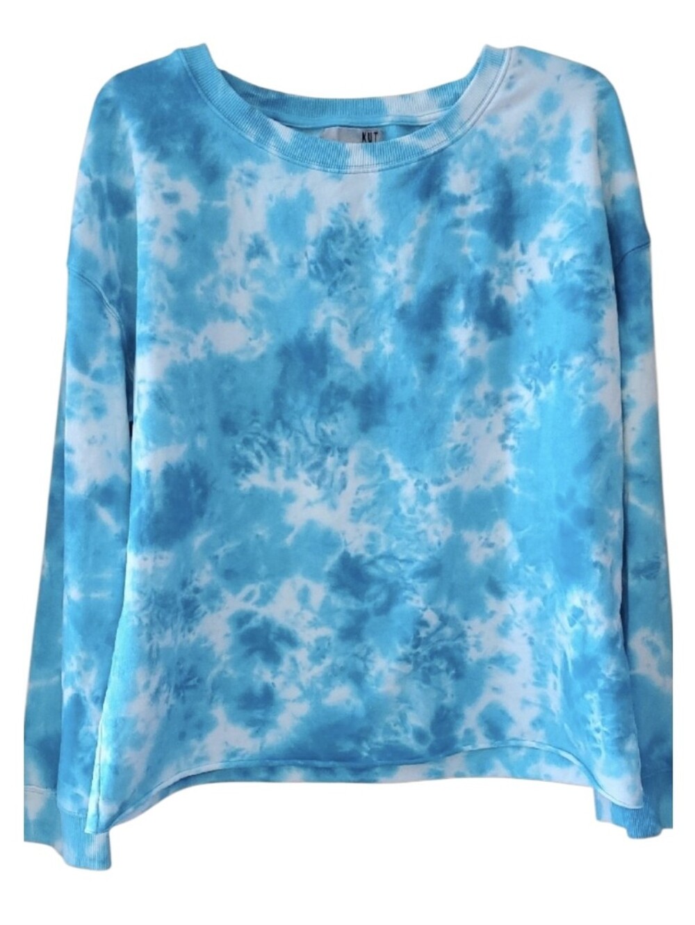 Kut from the Kloth Women's Turquoise  Tie-Dye Crewneck Sweatshirt Size Medium